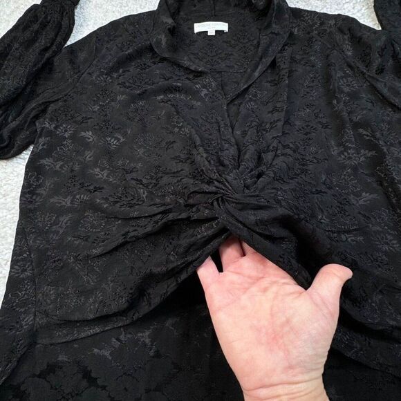 Caroline Constas Black Bette Blouse Balloon Sleeves - Picture 5 of 11